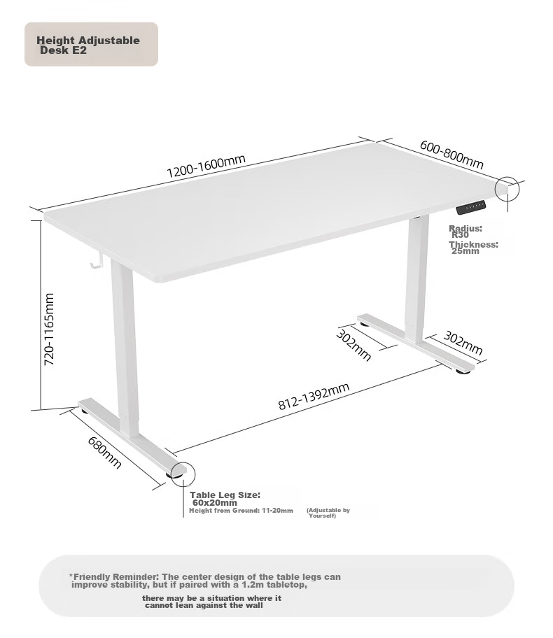 Loctek Electric Height Adjustable Gaming Desk, White, 1.2m 16