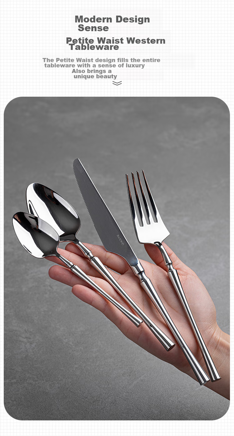 Banwushenghuo 304 Stainless Steel Steak Knife And Fork Set, Luxury High-End Western Cutlery, Steak Knife Fork Spoon Set for Home Use 6