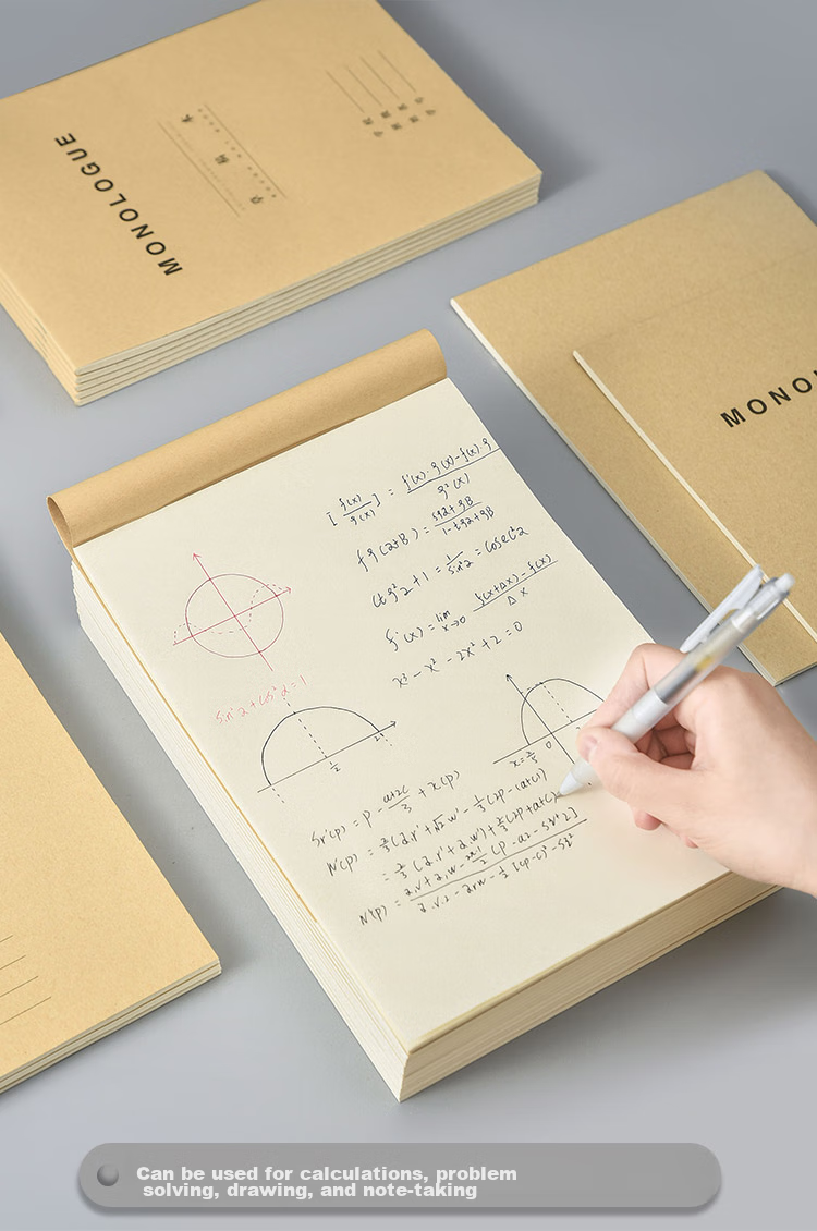 Sannianerban [Lowest Price Online] 5-Pack B5/40 Pages Eye-Protection Draft Paper, Blank Notebooks for Elementary And Middle School Students, Math Scratch Paper for College Entrance Exam Preparation And Homework, 5-Pack 10