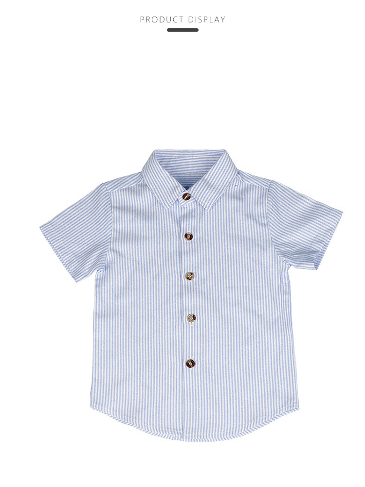 LUOBOBEIBEI Children's Shirt, Summer Boys' Korean Style Turn-Down Collar Shirt, Fashionable Undershirt for Young Children, White-1, 130 5