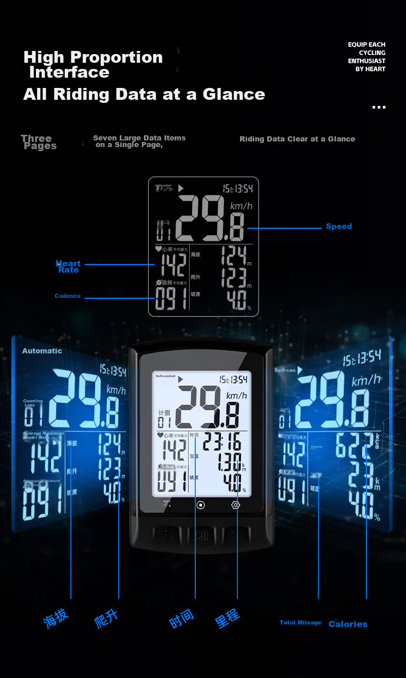 WestBiking Bicycle GPS Speedometer, Wireless Speed Measurement And Positioning, Odometer, Speed Recorder 14