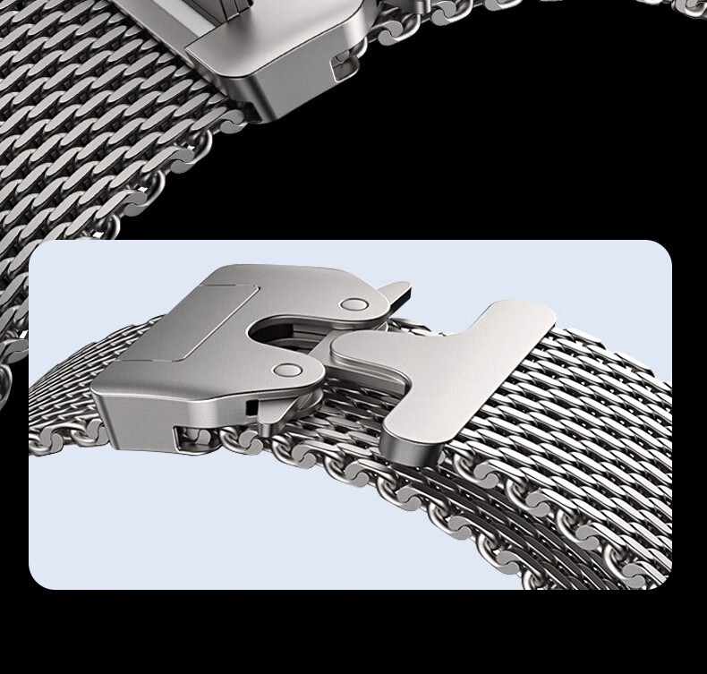 XUANDAI Full Titanium Milanese Watch Strap Compatible with Huawei GT6, GT5 Pro, Watch 3, GT4, Watch 4 Pro, Parachute Buckle, Ultra-Light Pure Titanium Premium Accessories 2