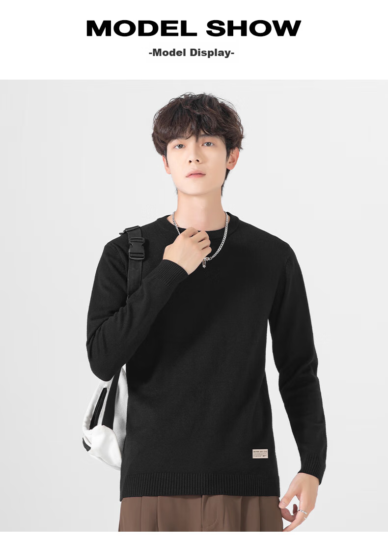 Warrior Sweater for Men, Autumn And Winter Fashion Round Neck Knit Sweater, Warm Men's Clothing Top Undershirt 11