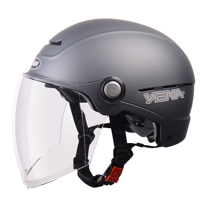 YEMA 3c Certified New National Standard Class A 365S Electric Scooter Helmet for Men And Women, Plus Size Large Head Circumference Summer Motorcycle Safety Helmet with Titanium Gray Shell And Clear Long Visor