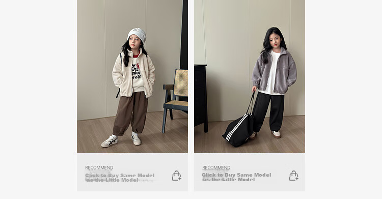 LUSON Chen Da Zhu Girls' Jacket, Autumn And Winter New Style, Double-Sided Fleece, Children's Sports Outerwear, New Year's Outfit 4