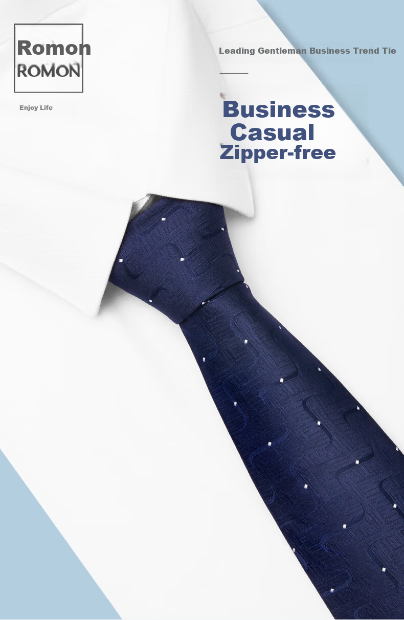 Luomeng Men's Pre-Tied Business Necktie, Easy Roll-Up 8cm Classic Gentleman Style, Gift Box Set for Husband Or Boyfriend 1