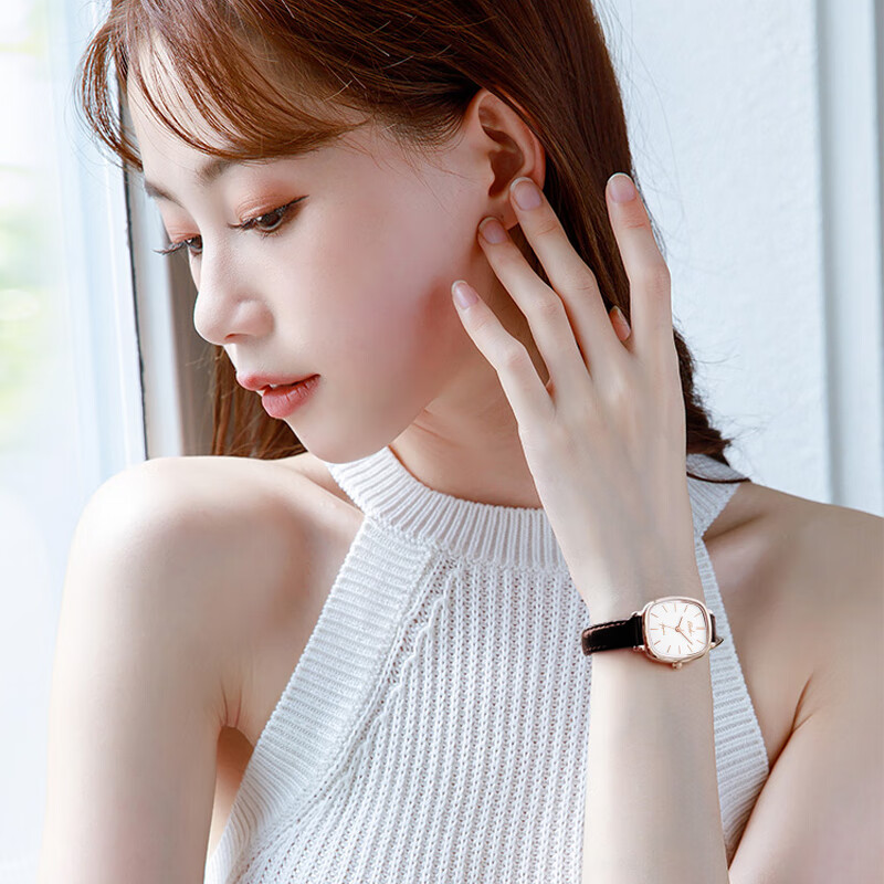 EBOHR Women's Watch, Kana Series, Fashionable White Dial Quartz Ladies Watch, Gift for Girlfriend's Birthday Or Mid-Autumn Festival, Model 51653446
