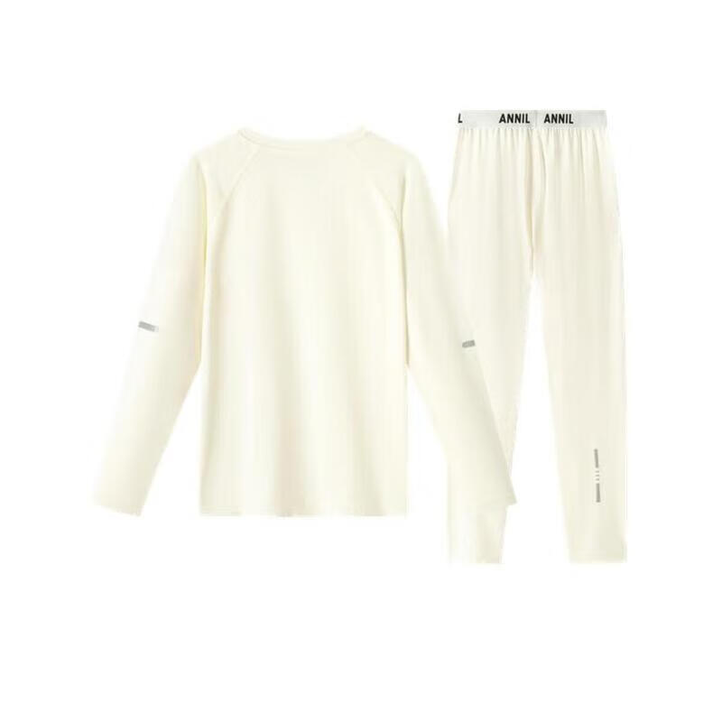 Annil Children's Clothing, Boys And Girls Round Neck Knit Set, 2024 Autumn New Style, Off-White, Size 120