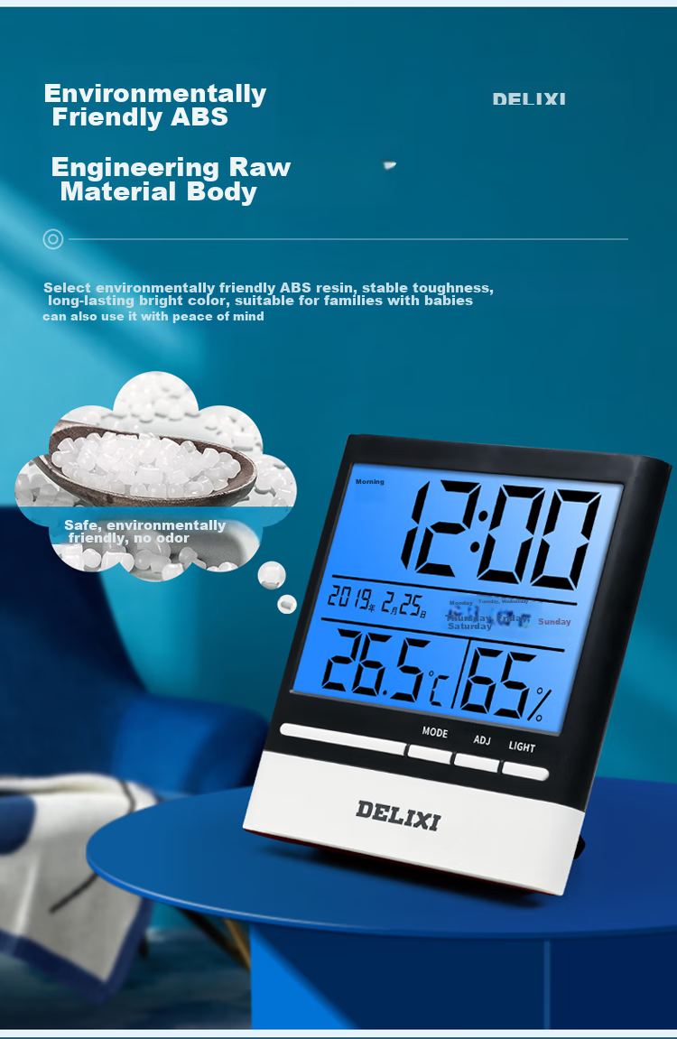 DELIXI ELECTRIC Thermometer, Indoor Home Use, High Precision, Backlit Electronic Digital Display, Temperature And Humidity Dual-Use, for Baby Room And Office 14