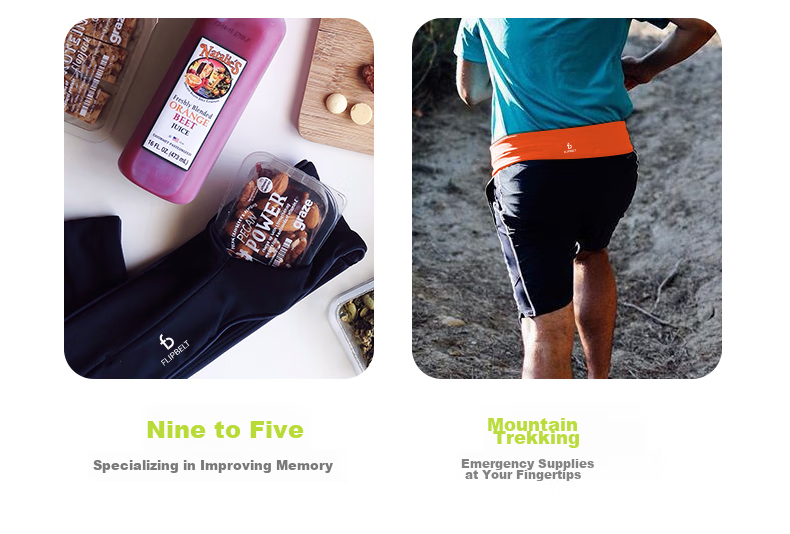 Flipbelt [Magic Tape Waist Pack], Sports Running Belt, Marathon Gear, Phone Pouch, Neon Orange, Adjustable Style 28
