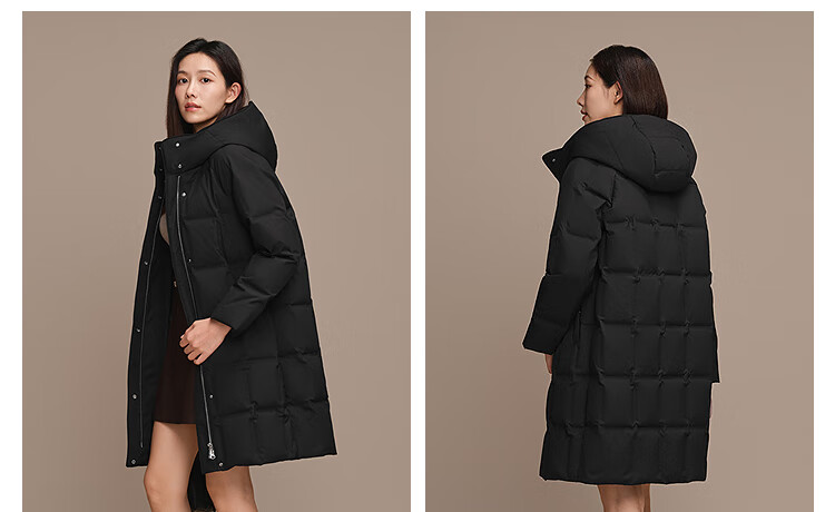 BOSIDENG 25-Year Winter Women's Thickened Hooded Loose Mid-Length Business Versatile Mall-Style Down Jacket 5