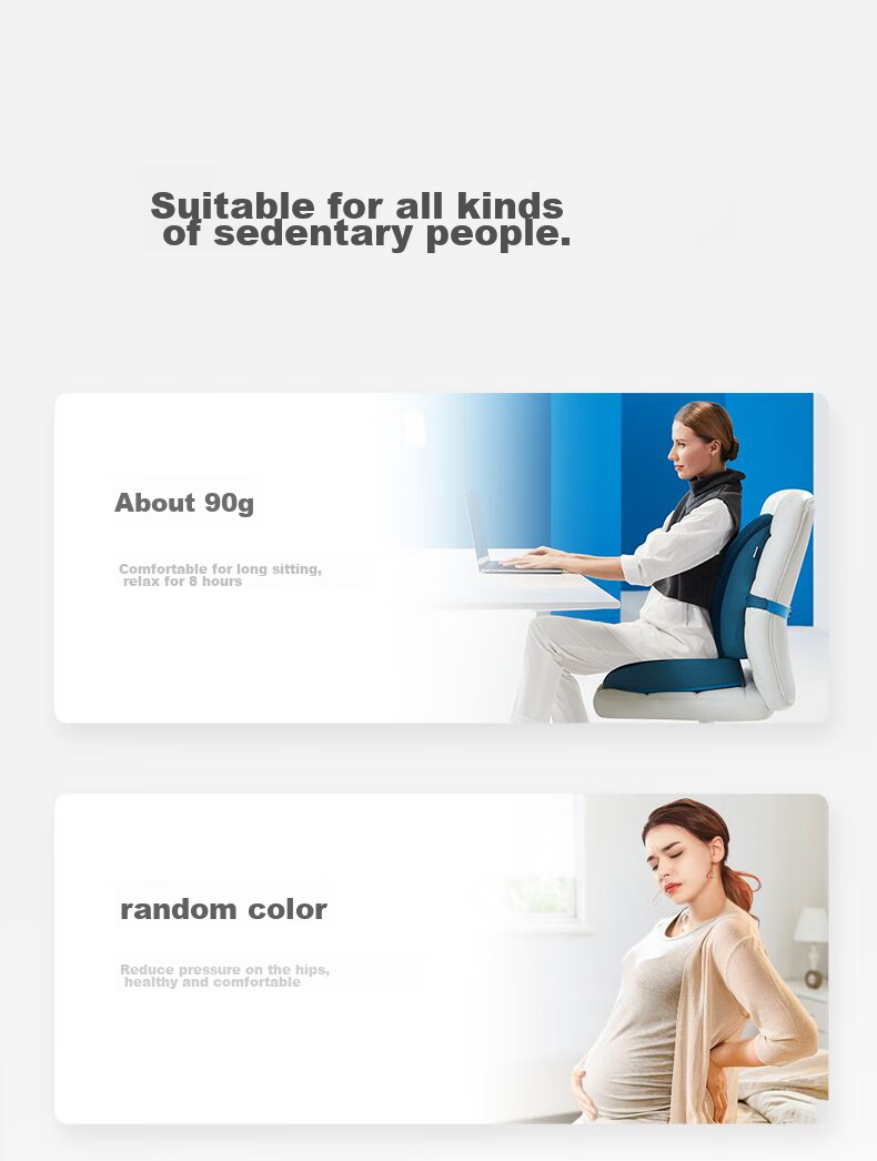 JAGO Seat Cushion And Backrest Set, Office Lumbar Support, Memory Foam Waist Pad, Hemorrhoids Cushion, Chair Seat Pad 16