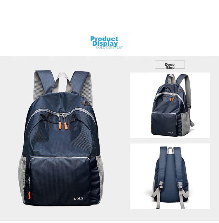 GOLF Fashion Backpack for Men And Women, Lightweight Travel Bag, Outdoor Folding Bag, Sports Bag, Student Schoolbag 13