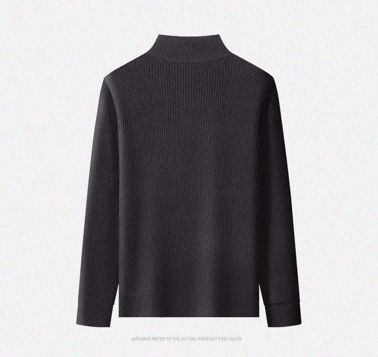 FIRS 100% Merino Wool Thick Heavyweight Men's Autumn Winter Soft Skin-friendly Zipper Stand Collar Sweater Knitted Base Shirt 3