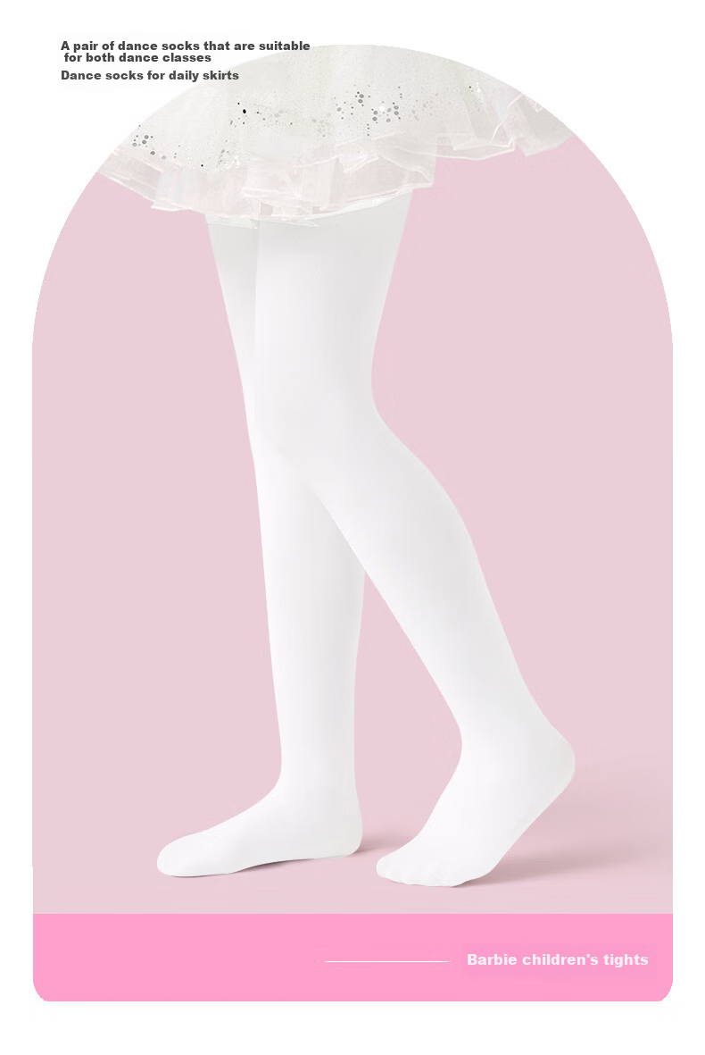 Barbie Children's Tights, Thin Spring And Autumn White Stockings, Girls' Leggings, Student Dance Tights, Girls' Ballet Socks 2