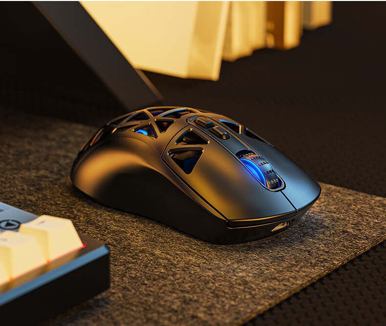 YINDIAO G17 Lightweight Tri-Mode Gaming Mouse, Wireless Bluetooth Rechargeable, E-Sports Sensor, 6-Level DPI, Compatible with Desktop Computers, Laptops, And Smartphones, Premium Edition in Dome Black 12