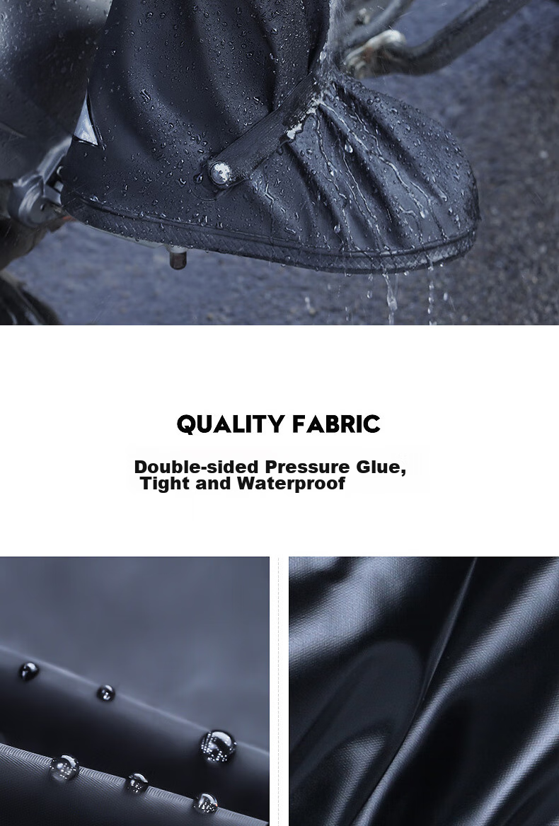 JAJALIN Waterproof Shoe Covers, Tall Rain Boots, Thick Wear-Resistant Sandproof Cycling Non-Slip Rain Boots for Men And Women, Black Size M 3