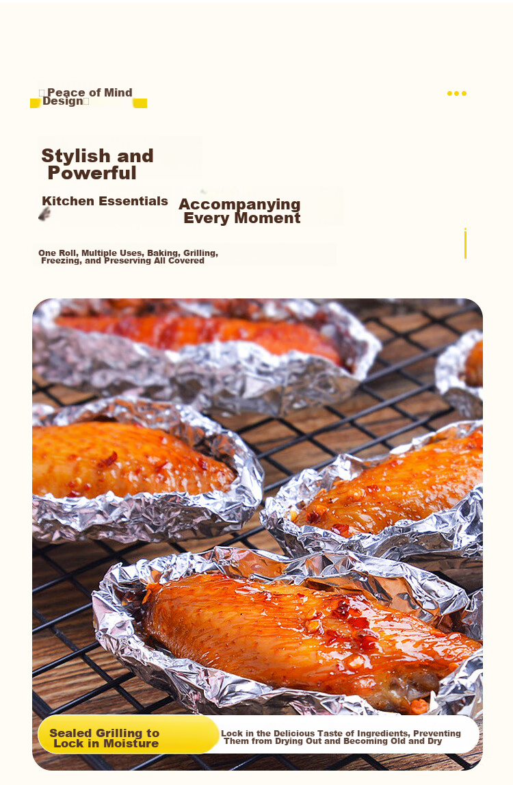 YOUAO Extra Thick Large Aluminum Foil Roll [20 Microns], 100m×38cm, for Air Fryer, Oven, Barbecue, Baking, Commercial Use 11