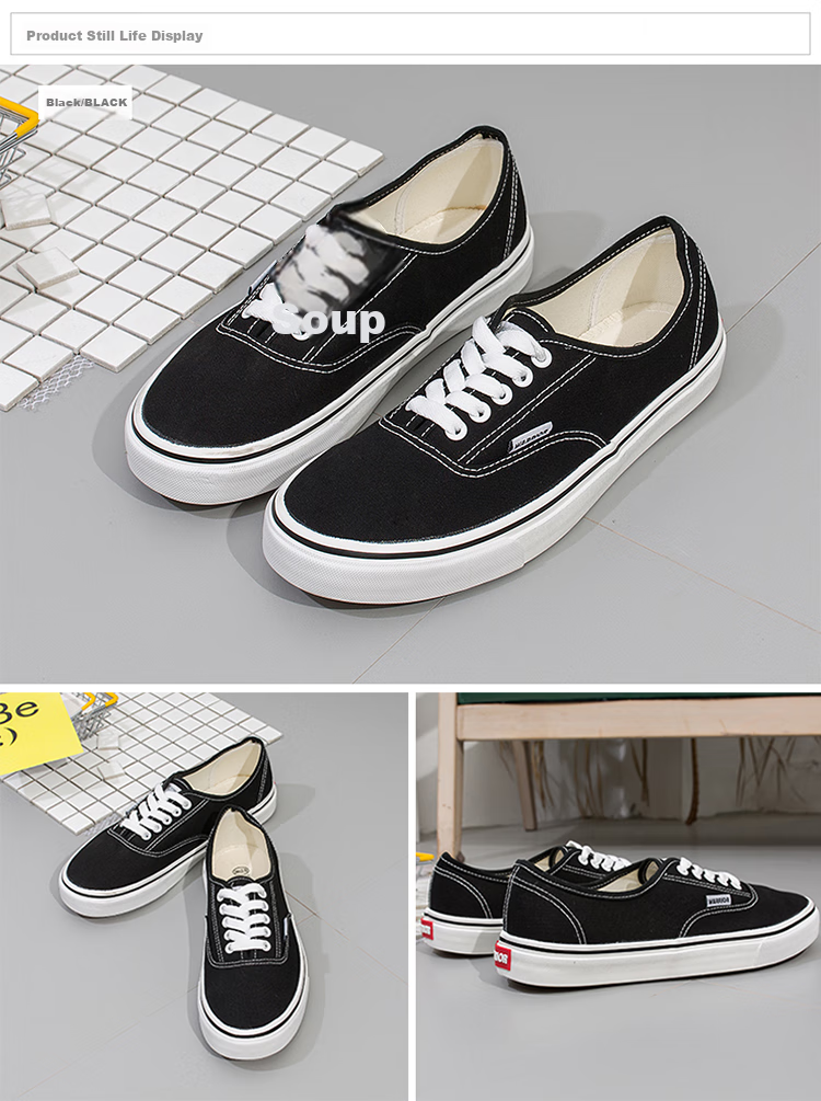 Warrior Women's Low-Top Canvas Shoes, Simple Versatile Casual Shoes, Couple's Fashionable Trendy Sneakers WXY-999 Black 37 5
