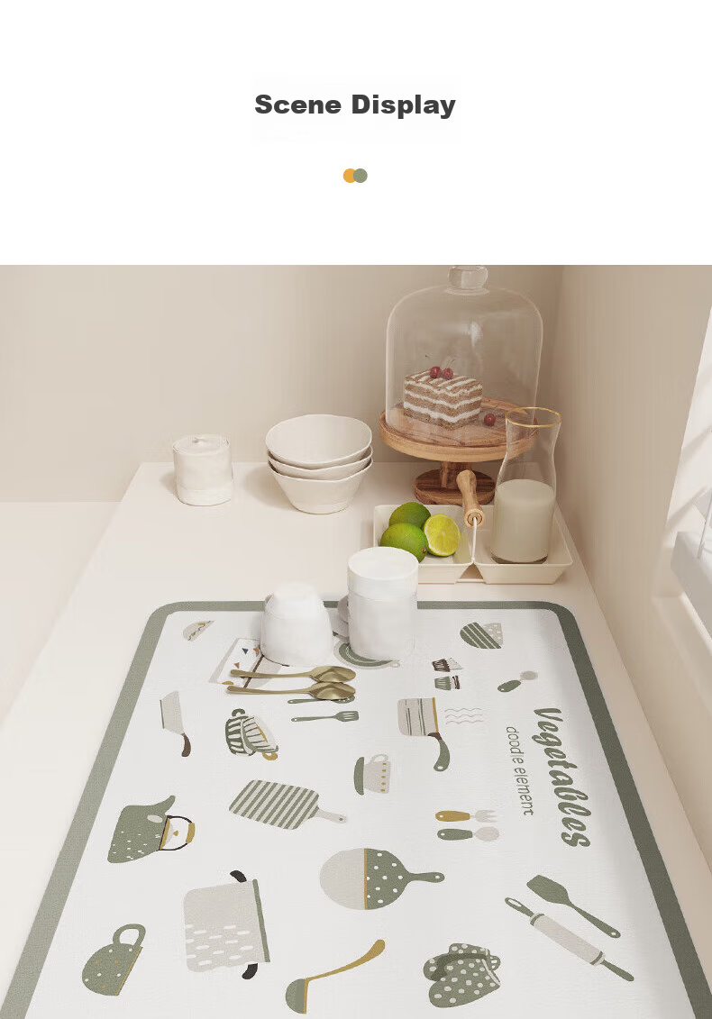 Jingxun Kitchen Countertop Draining Mat, Table Mat, Cup And Bowl Drying Mat, Tea Table Absorbent Cup Mat, Washable Heat Insulation Pad 6