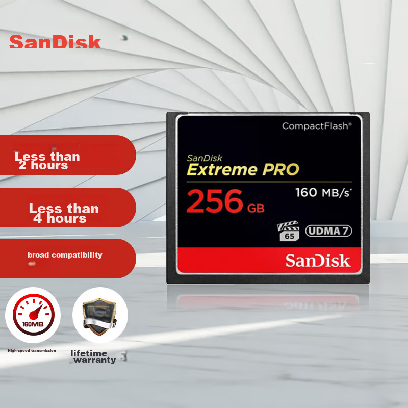 Sandisk 256GB CF (CompactFlash) Memory Card, 4K 3D Video, UDMA-7 Ultimate Ultra-Fast Camera Storage Card, Read Speed 160MB/s, Write Speed 140MB