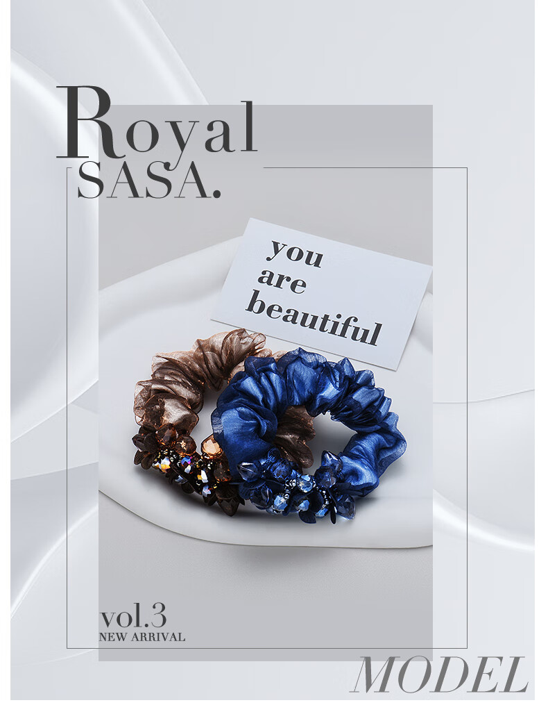 Royal Sasa Hair Accessories, Silk Flower Headband, Crystal-Like Bun Maker, Hair Ties, Ponytail Holders, Hair Bands 1