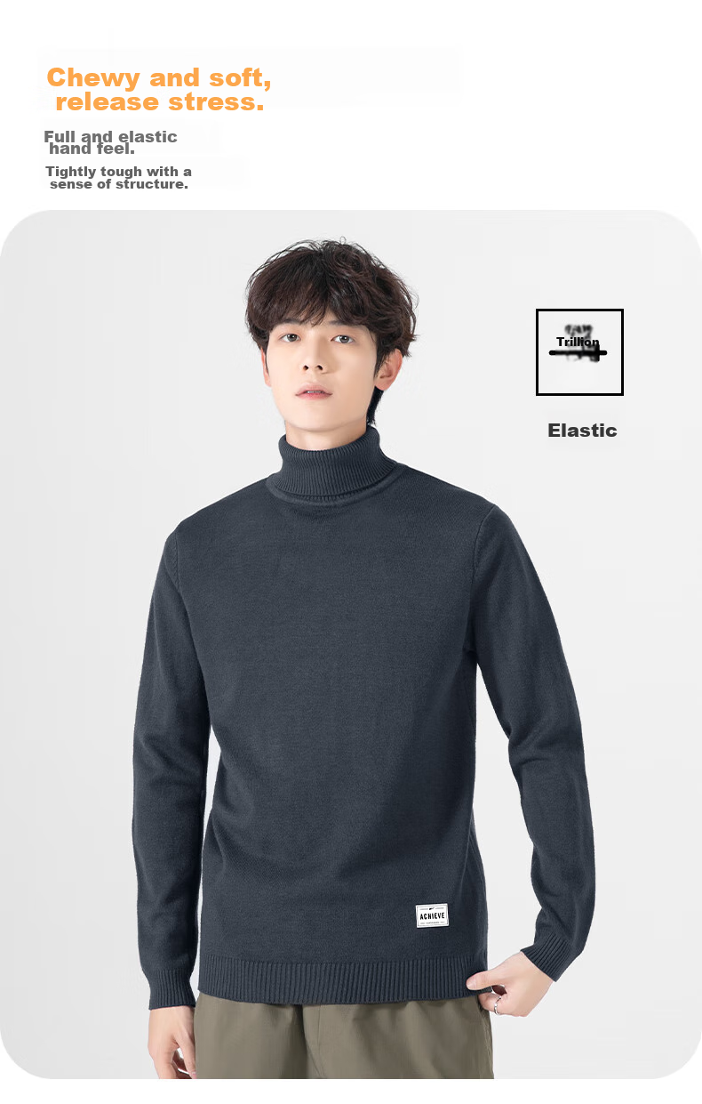 Warrior Men's Winter Turtleneck Warm Knit Sweater Loose Pullover Casual Sports Base Layer 7