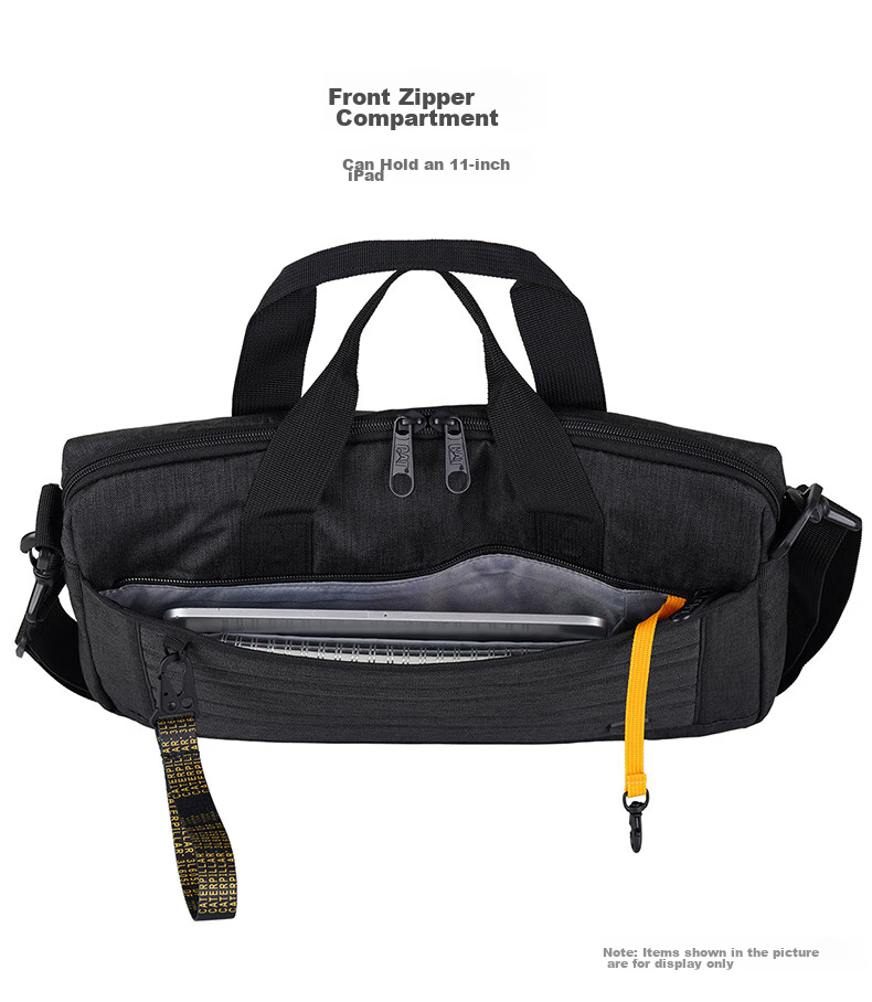 CAT Crossbody Bag, Lightweight Laptop Bag, 14-Inch Men's Business Briefcase, Multi-Pocket Handheld Shoulder Bag, Hanging Black 84349 6