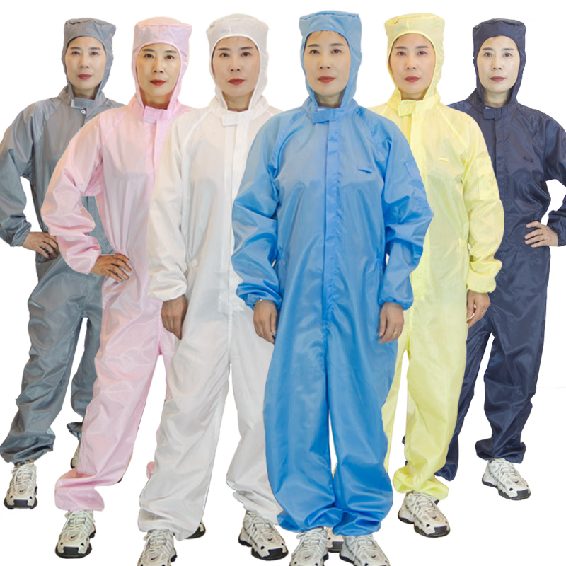 Zhierkang Antistatic And Dustproof Coverall with Hood for Men And Women, Clean Room Suit, Dust-Free Workshop Paint Spraying Workwear, Customizable, Gray 4XL