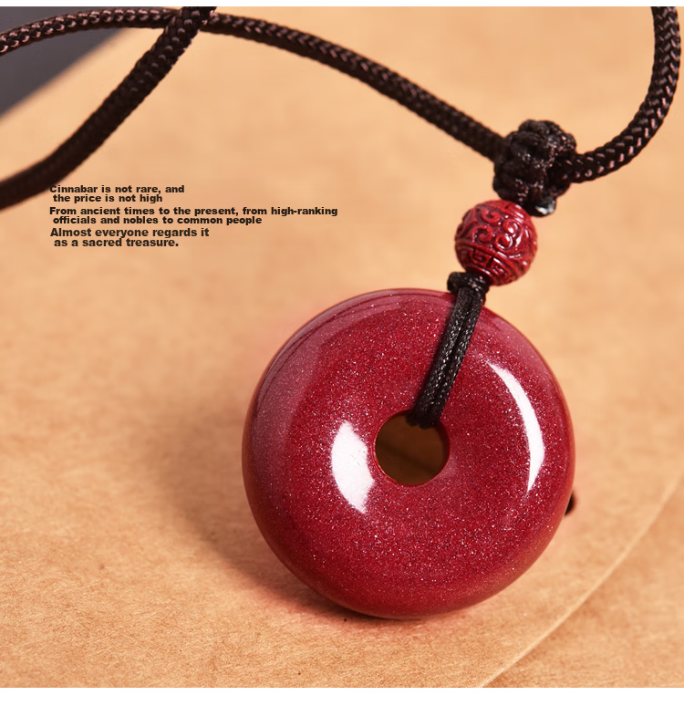 Lingfei Cinnabar Peace Buckle Pendant, Zodiac Year Gift for Men And Women, Birthday Present for Boyfriend Or Girlfriend, Regular Style 10