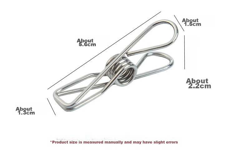 MENGTING Clothespins, Stainless Steel Clips, Quilt Clips, Sock Clips, Drying Clips, 20-Pack, Durable 2