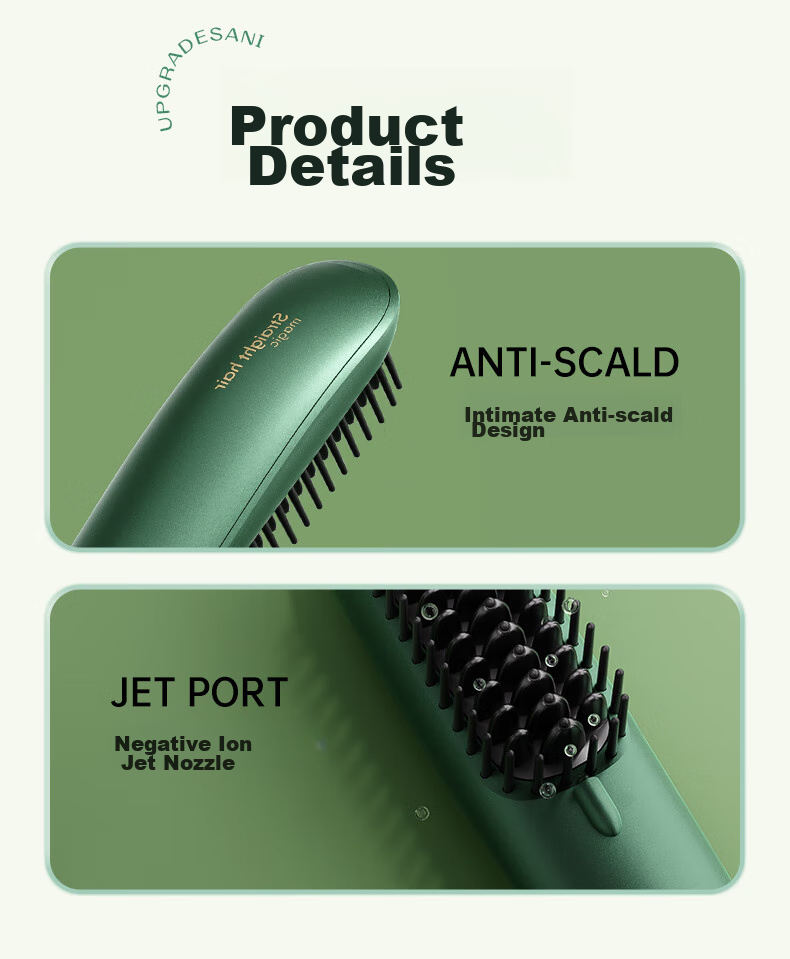 AUX Negative Ion Straightening And Curling Brush, Dual-Purpose Styling Comb for Straightening And Curling, Hair Volumizing Lazy Tool, HS-8006 Gift 19