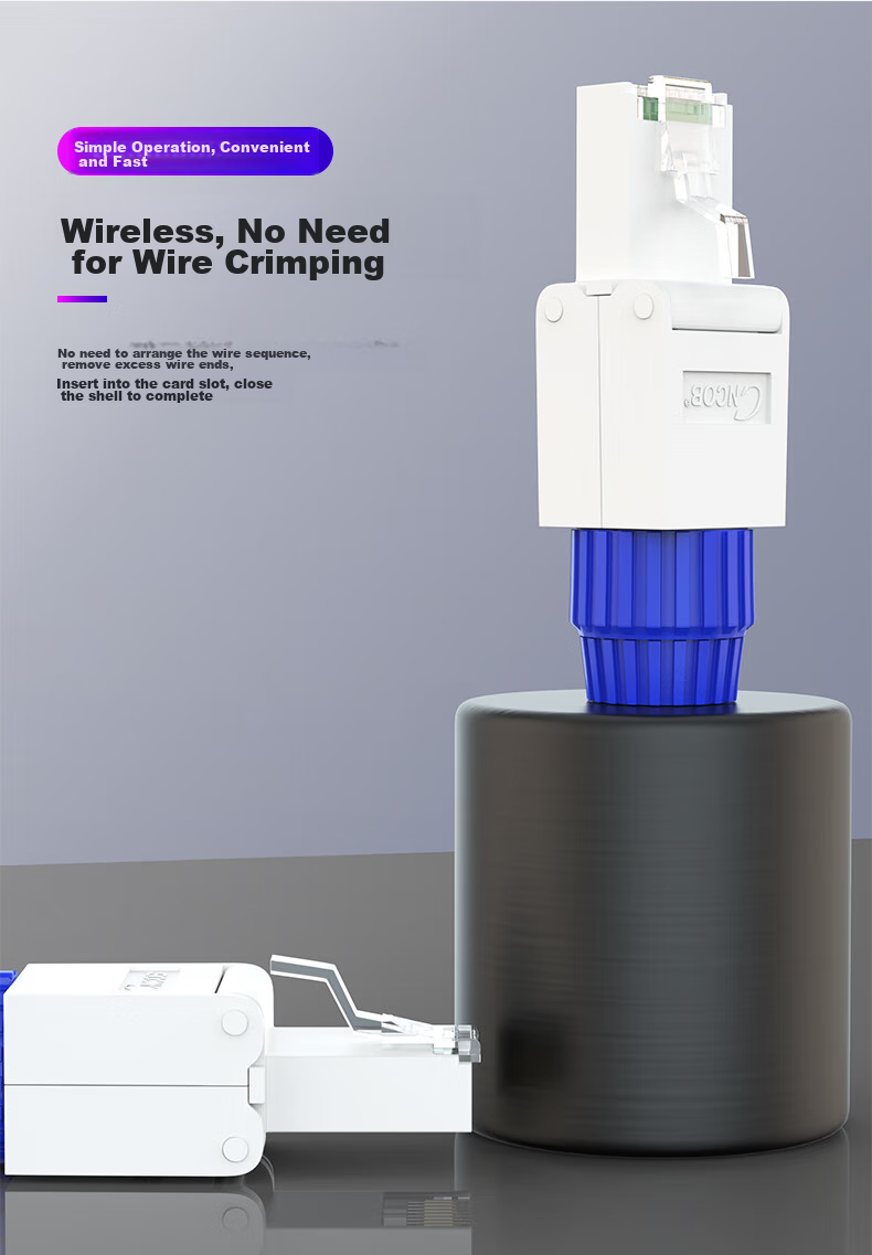 CNCOB Category 7 Ethernet Cable Toolless RJ45 Connector, Engineering Grade CAT7 10 Gigabit Network Toolless RJ45 Connector, 1 Piece, CN-8002 17