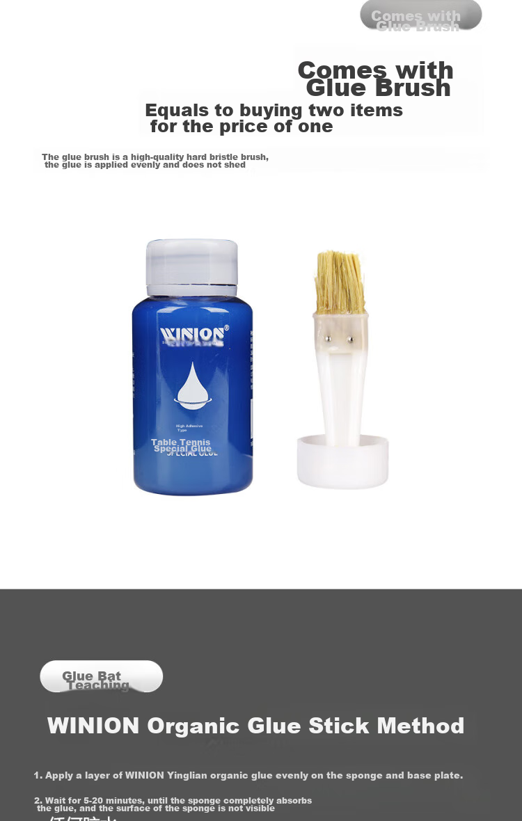 WINION Premium Selection Table Tennis Rubber Adhesive, Specialized Glue for Racket Bonding, 280ML 4