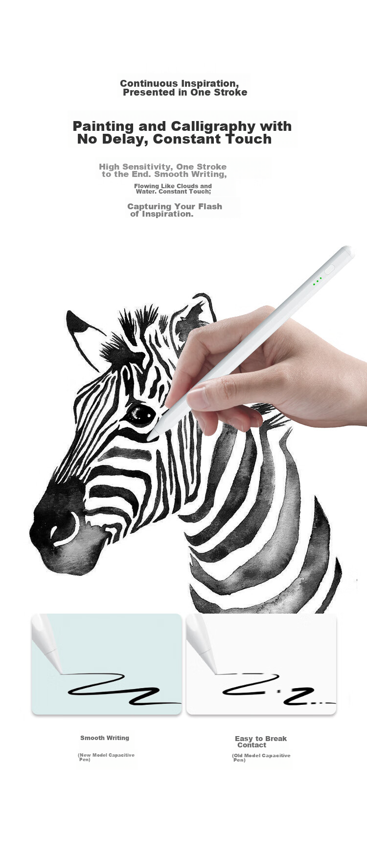 Snowkids IPad Capacitive Stylus, Handwriting Pen for 2022/2021 New Apple Tablets, Touch Pen for IPad/Air/Mini5/Pro 11, Second-Generation Drawing Pencil, Black 8