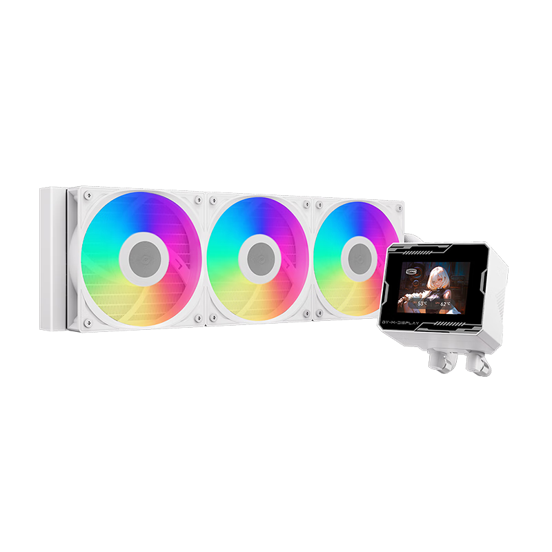 PCCOOLER Northern GT360M ARGB Display WH All-in-One CPU Liquid Cooler with 2.8-inch LCD Screen, Customizable Themes, Compatible with LGA 1851/AM5