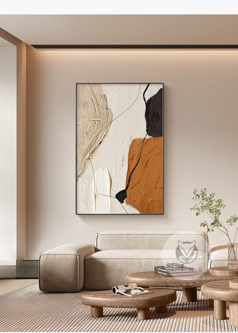 Haojiubujian Living Room Decorative Painting, Luxurious And Elegant Large Floor Mural, Modern Minimalist Sofa Background Wall Hanging Picture 12