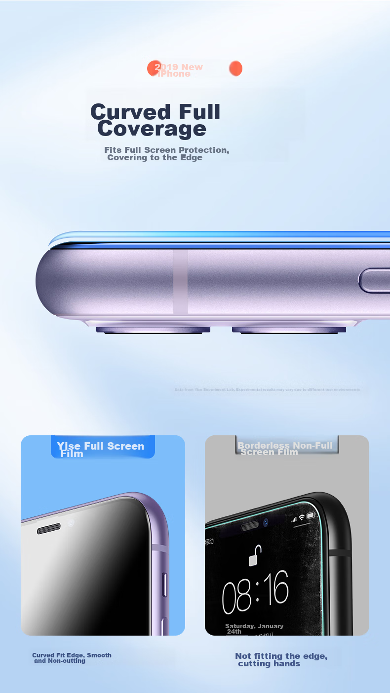 ESR Tempered Glass Screen Protector for IPhone 11/XR, Full Coverage High Definition Anti-Drop Anti-Fingerprint Diamond Glass Soft Edge Front Protective Film for IPhone 11/XR 3