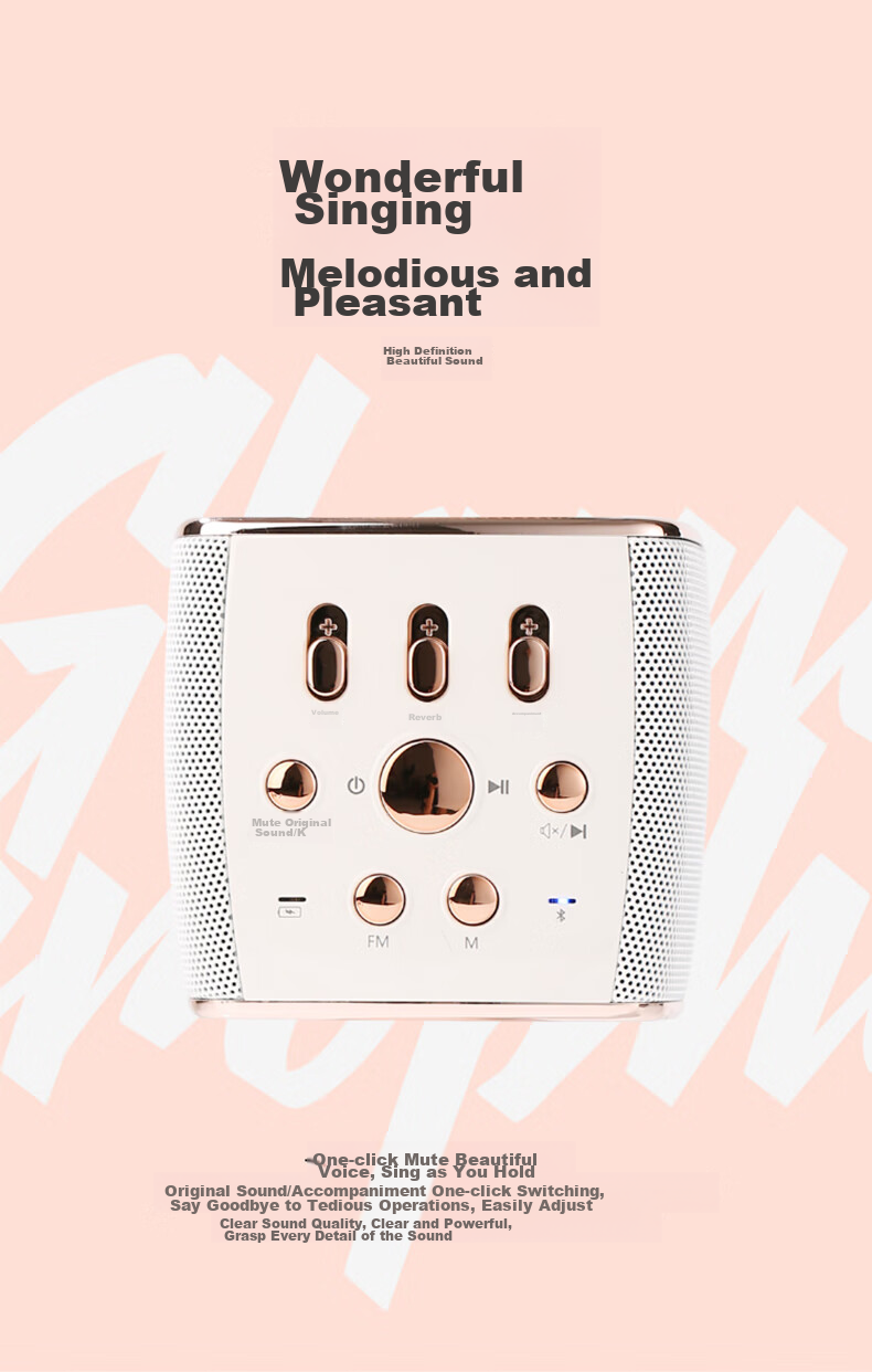 Quanmeng Karaoke Microphone Speaker All-In Home KTV Singing Recording Device, Outdoor Entertainment Live Streaming with Built-In Sound Card, Wireless Bluetooth Microphone And Speaker Equipment 10