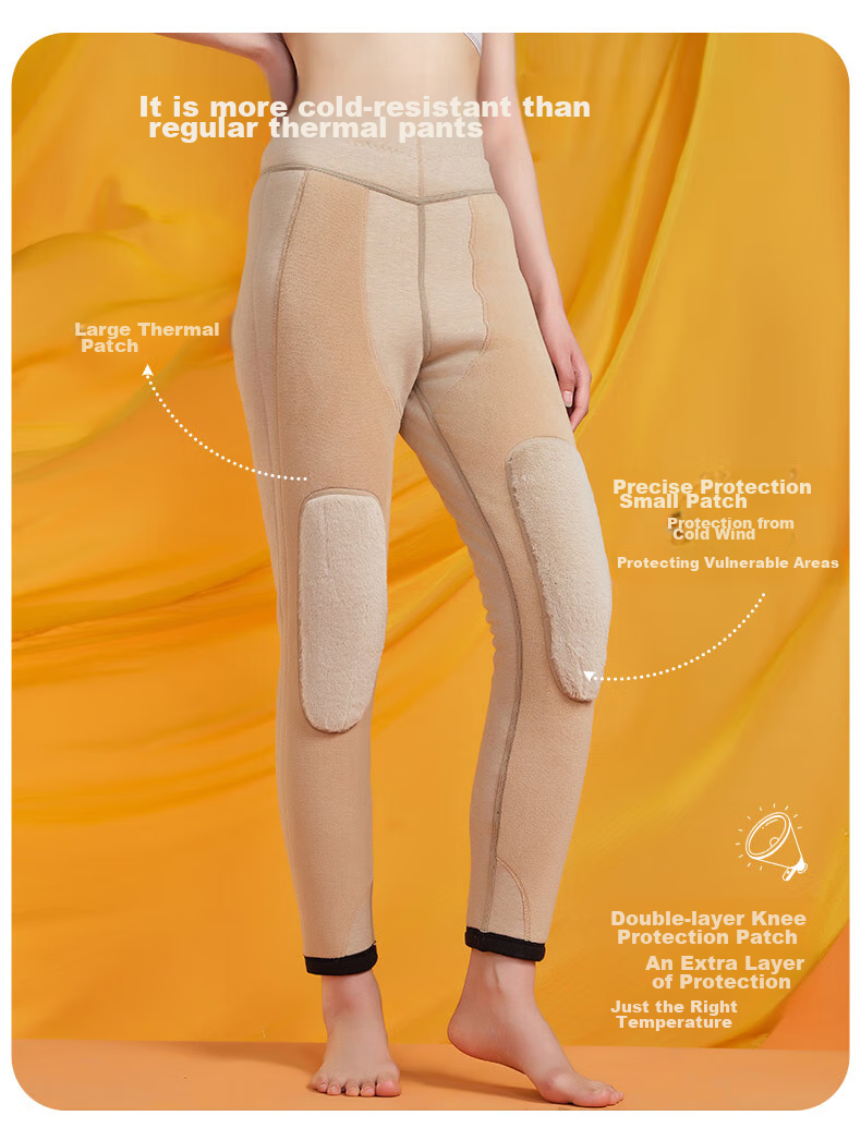 Yiershuang [100% Wool Filling] Women's Thermal Pants, Four-Layer Fleece-Lined Thickened Cotton-Padded Leggings 9