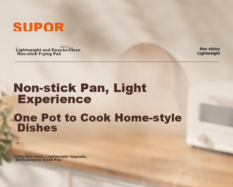 SUPOR Non-Stick Wok, Flat-Bottom Frying Pan for Stir-Fry And Steak, Low-Smoke, 28cm, Compatible with Induction And Gas Stoves 1