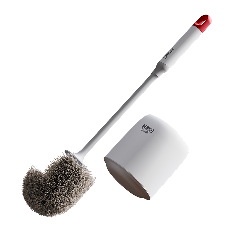 Okaywife Toilet Brush Set, Floor-Standing Long Handle Bathroom Toilet Cleaning Tool without Drilling Holes