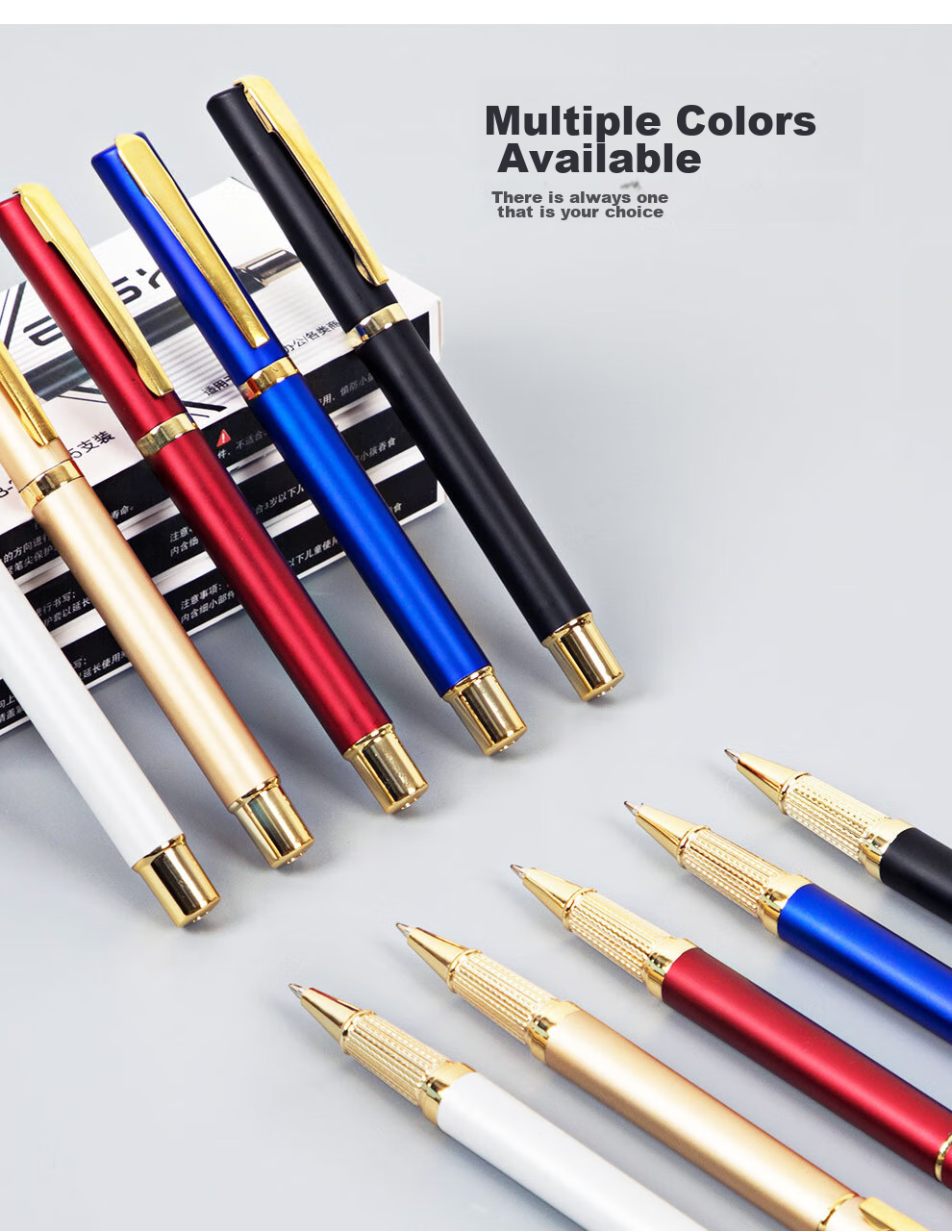 Longe [5-Pack] Business Gel Pens, 0.5mm Bullet Tip, Black Ink, Office Pens with Customizable Logo 3