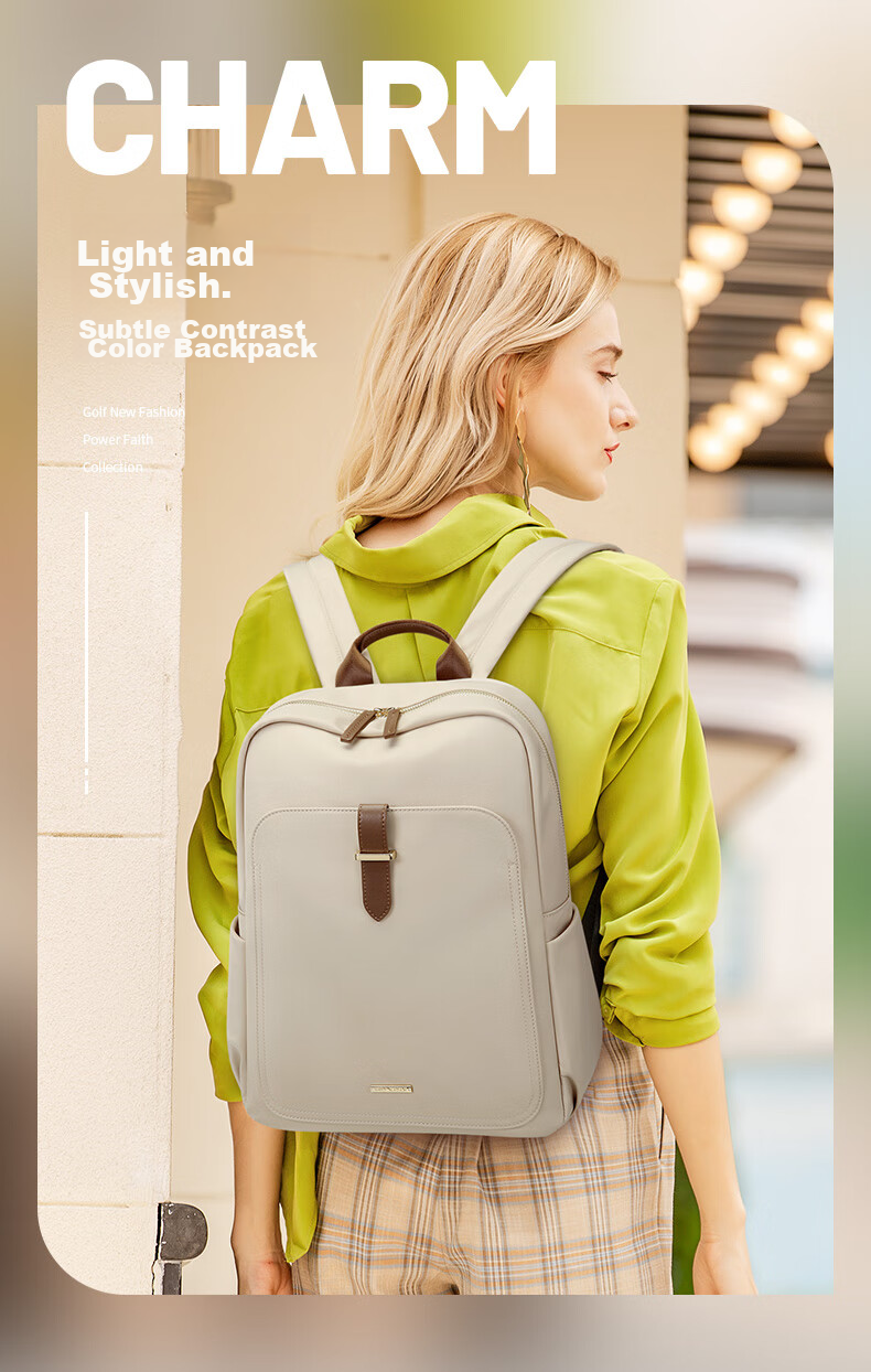 GOLF Women's Backpack, Casual Bag, Oxford Cloth Schoolbag, 15-Inch Laptop Bag, Business Trip Commuter Travel Bag 2