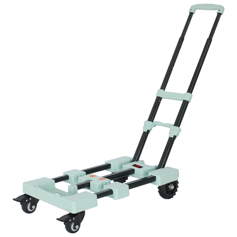 SELORSS Folding Small Cart Hand Truck Flatbed Four-Wheel Trolley Load Capacity 200 Jin BY12 Fresh Green