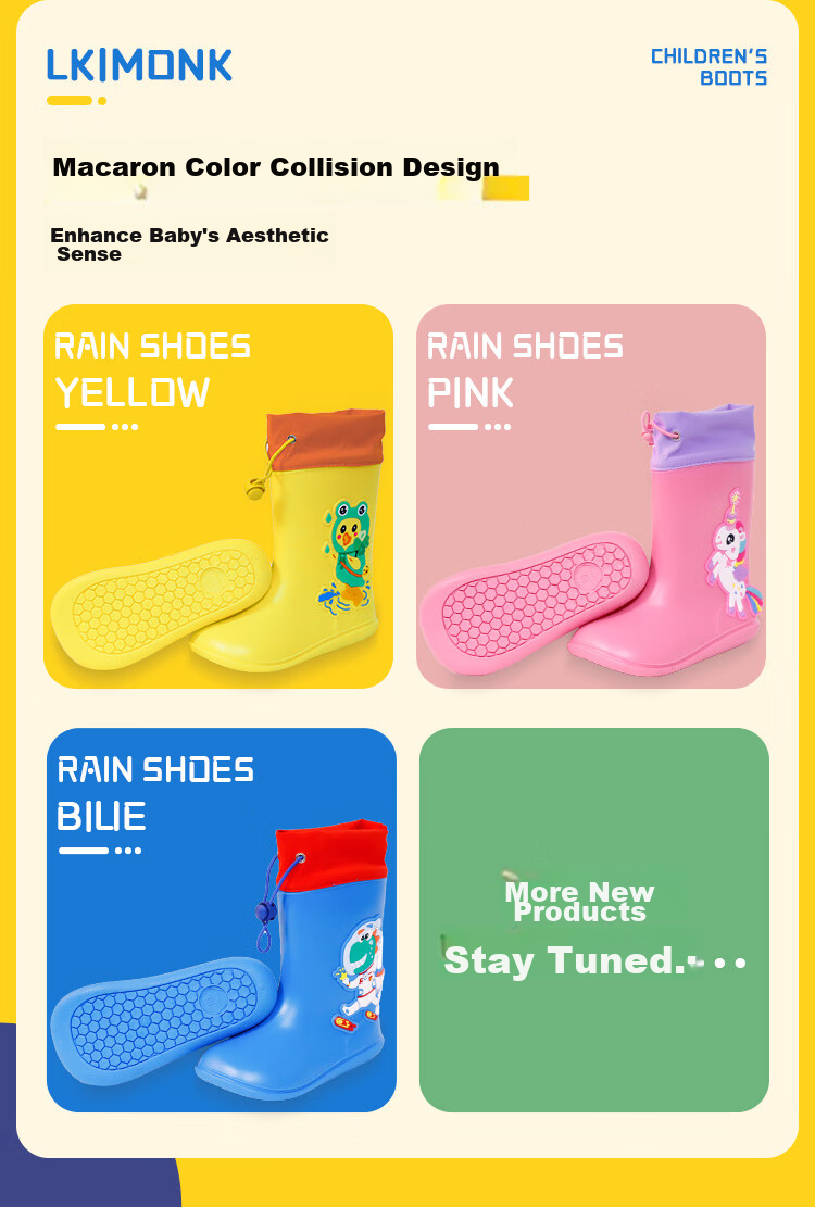Lemon Baby Kids Waterproof Rain Boots Unisex Outdoor Non-Slip Water Shoes with Drawstring Closure Sand Brown Size 19 3