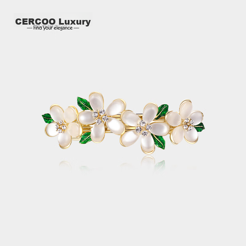 Cercoo Mary Lily Series Flower Hair Clip, Luxury Horizontal Hair Clip, Barrette, Hair Accessory, Gift for Girlfriend