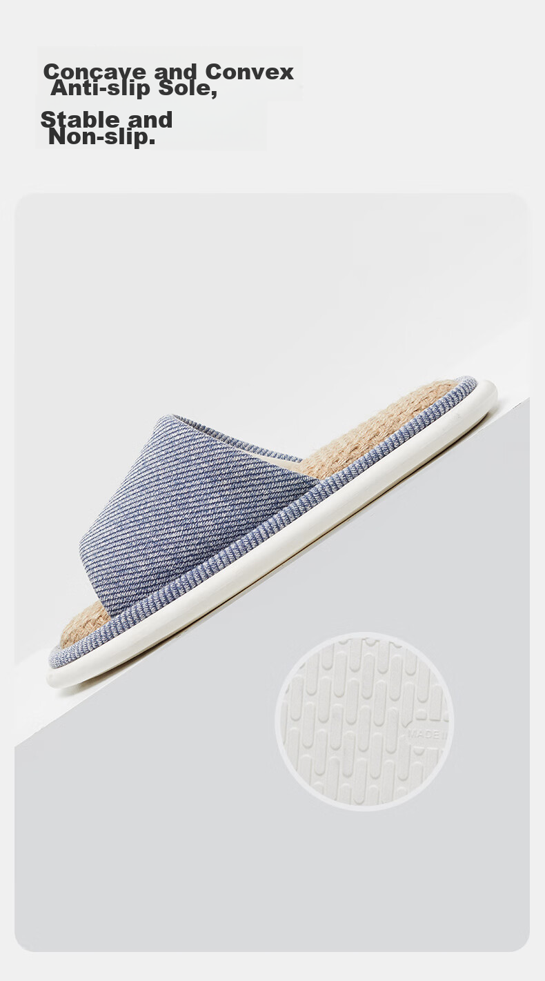 UTUNE Linen Slippers for Women, Breathable And Sweat-Absorbing, Odor-Resistant, All-Season Indoor Non-Slip Silent Slippers for Men, Pink, Size 40-41 7