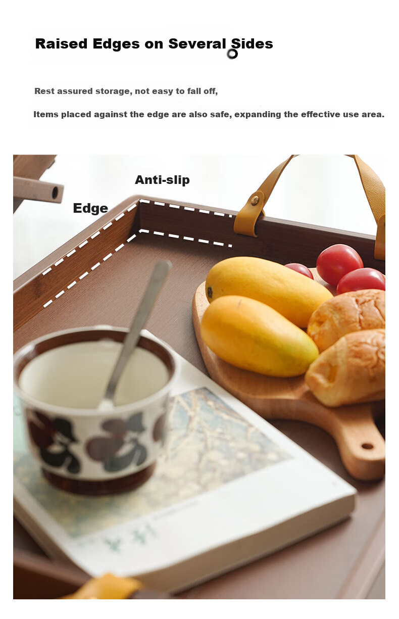 DuLu Foldable Small Coffee Table for Home, Sofa Side Table with Tray, Portable Tea Table, Outdoor Small Side Table 4