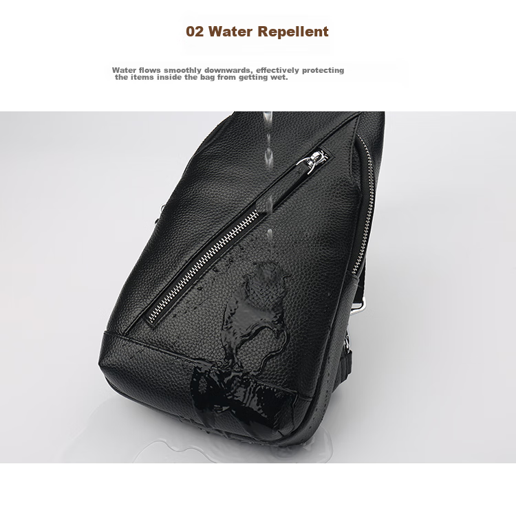MEXICAN Men's Single-Shoulder Crossbody Top-Grain Leather Chest Bag, Commuter Handbag, Business Travel Lightweight Large-Capacity Birthday Gift 10